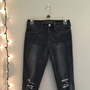 AE Gray Super Stretch Skinny Jeans